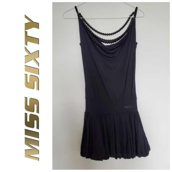 Miss Sixty Dresses & Skirts - Miss Sixty Black Dress With Beads Size XS & bag